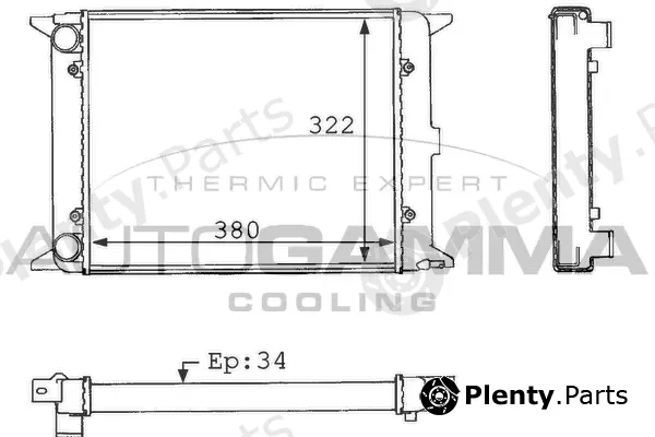 Autogamma 101044 — Radiator, engine cooling