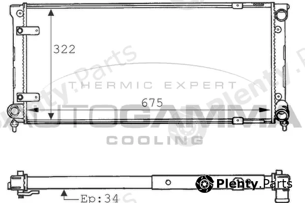 Autogamma 100963 — Radiator, engine cooling