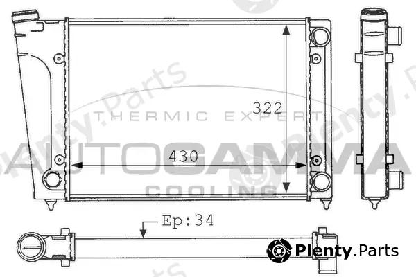 Autogamma 101046 — Radiator, engine cooling
