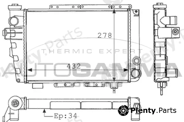 Autogamma 100822 — Radiator, engine cooling