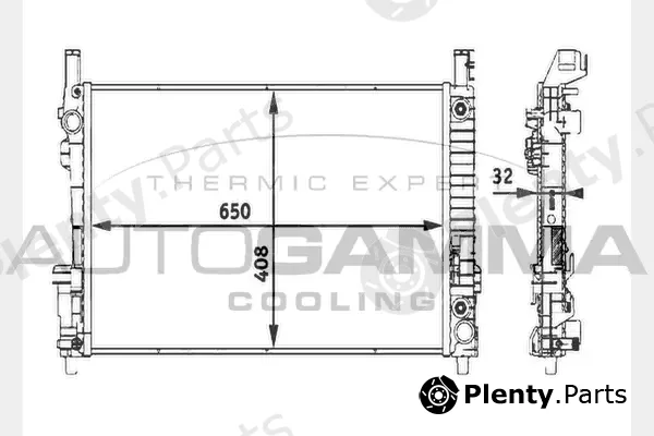 Autogamma 104525 — Radiator, engine cooling