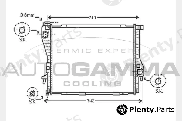 Autogamma 104628 — Radiator, engine cooling