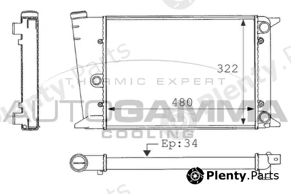 Autogamma 101049 — Radiator, engine cooling