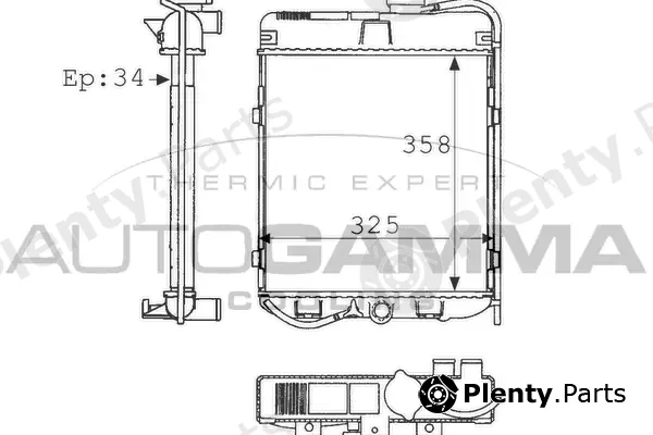 Autogamma 100747 — Radiator, engine cooling