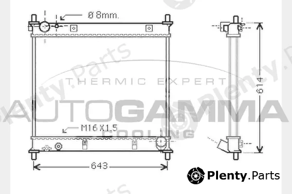 Autogamma 104371 — Radiator, engine cooling