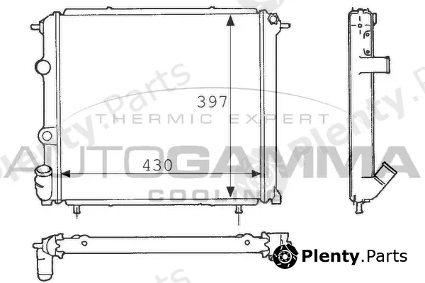 Autogamma 100849 — Radiator, engine cooling