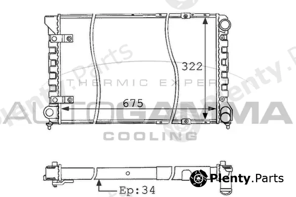 Autogamma 100962 — Radiator, engine cooling