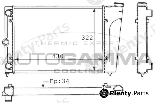 Autogamma 101040 — Radiator, engine cooling