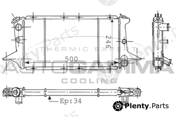 Autogamma 100980 — Radiator, engine cooling