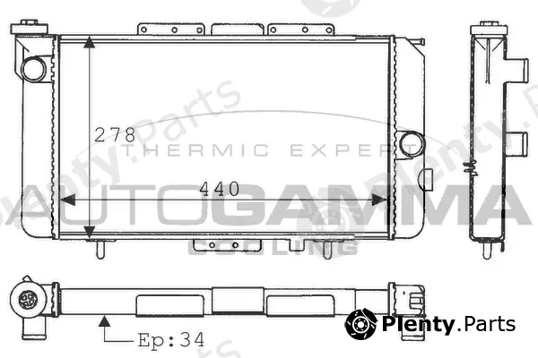 Autogamma 100838 — Radiator, engine cooling
