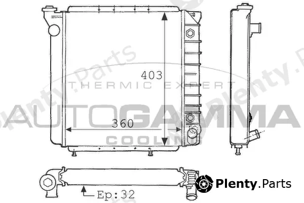 Autogamma 100833 — Radiator, engine cooling