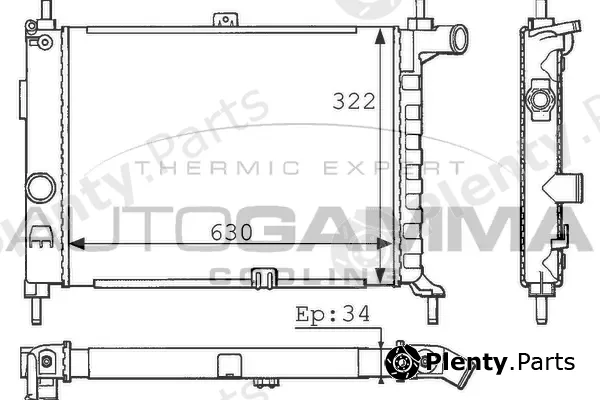Autogamma 100688 — Radiator, engine cooling
