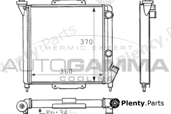 Autogamma 100825 — Radiator, engine cooling