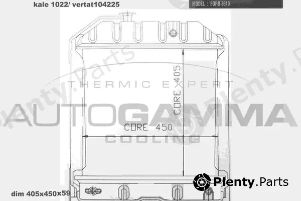 Autogamma 104225 — Radiator, engine cooling