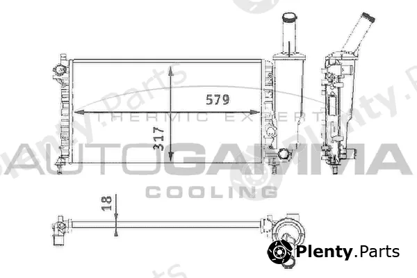 Autogamma 101404 — Radiator, engine cooling