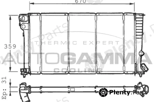 Autogamma 100159 — Radiator, engine cooling