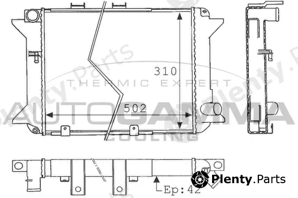 Autogamma 100986 — Radiator, engine cooling