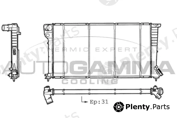 Autogamma 101305 — Radiator, engine cooling