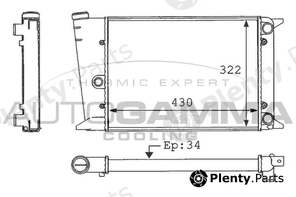 Autogamma 101045 — Radiator, engine cooling