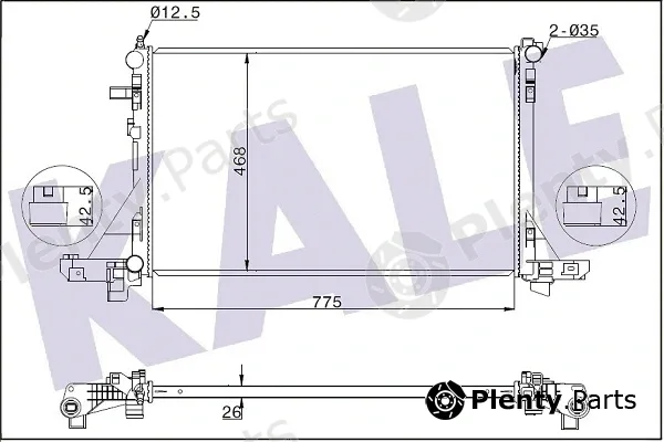 Kale Oto Radyatör 347255 — Radiator, engine cooling