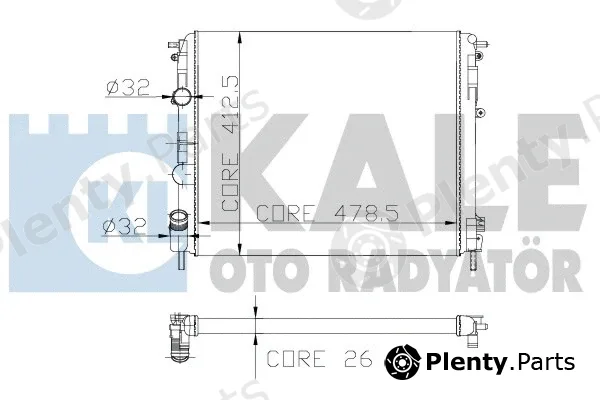 Kale Oto Radyatör 169300 — Radiator, engine cooling