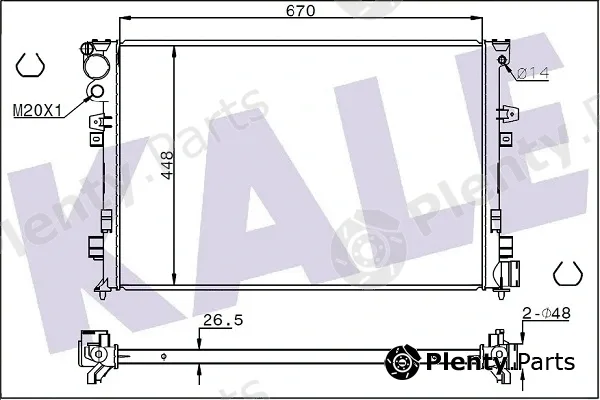 Kale Oto Radyatör 347225 — Radiator, engine cooling