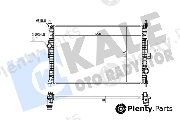 Kale Oto Radyatör 362345 — Radiator, engine cooling