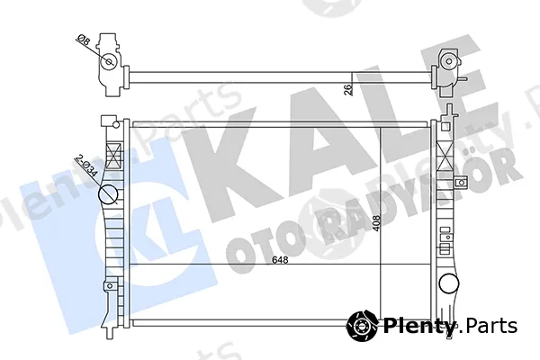 Kale Oto Radyatör 355640 — Radiator, engine cooling