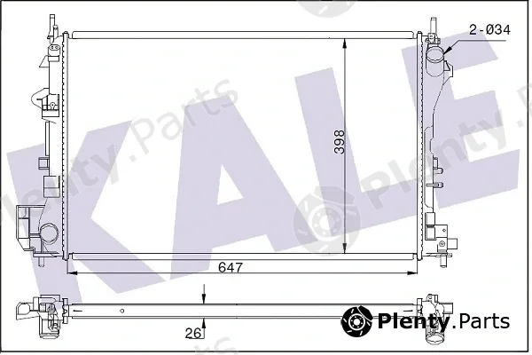 Kale Oto Radyatör 352200 — Radiator, engine cooling