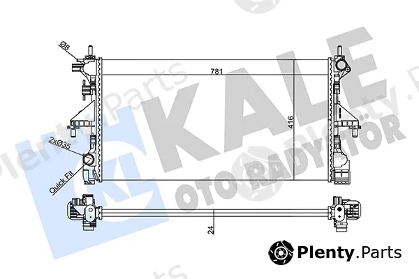 Kale Oto Radyatör 356960 — Radiator, engine cooling