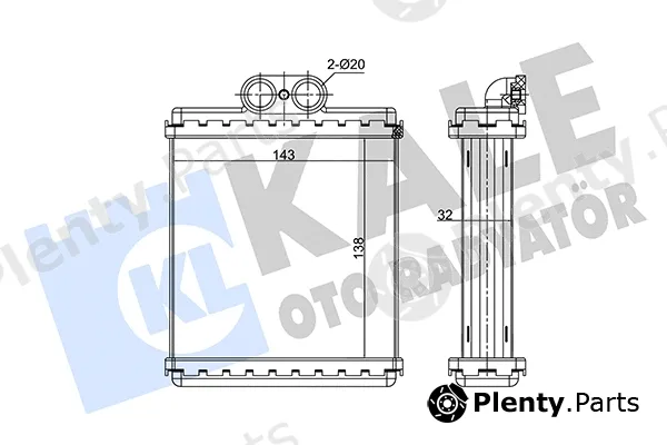 Kale Oto Radyatör 352095 — Heat Exchanger, interior heating