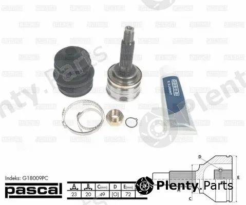 Pascal G18009PC — Joint Kit, drive shaft