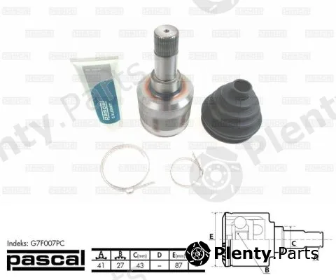 Pascal G7F007PC — Joint Kit, drive shaft