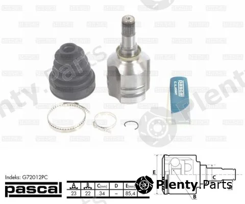 Pascal G72012PC — Joint Kit, drive shaft