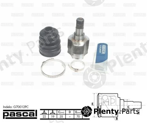Pascal G70012PC — Joint Kit, drive shaft