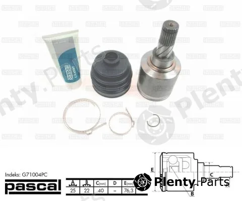 Pascal G71004PC — Joint Kit, drive shaft