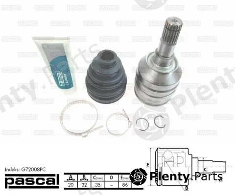 Pascal G72008PC — Joint Kit, drive shaft