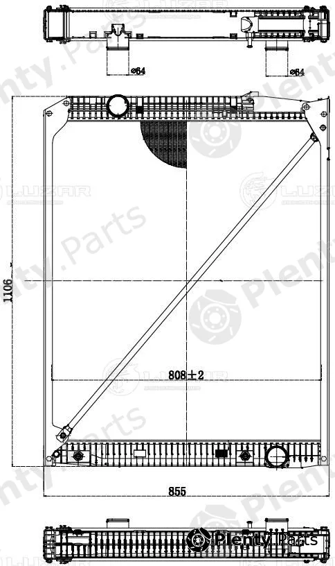 Luzar LRc1587 — Radiator, engine cooling