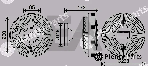 Eaclima 35C16D14 — Fan Wheel, engine cooling