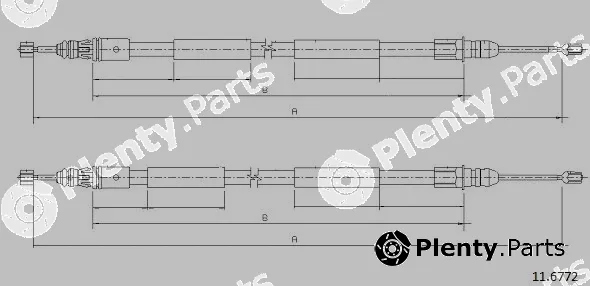 Cabor 11.6772 — Cable Pull, parking brake
