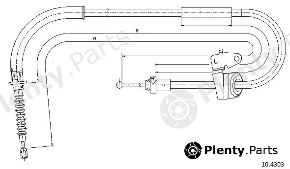 Cabor 10.4303 — Cable Pull, parking brake