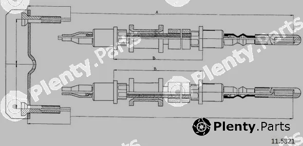 Cabor 11.5821 — Cable Pull, parking brake