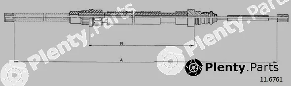 Cabor 11.6761 — Cable Pull, parking brake