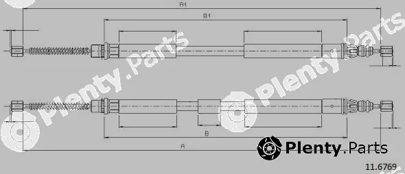 Cabor 11.6769 — Cable Pull, parking brake