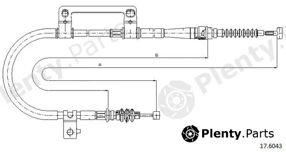 Cabor 17.6043 — Cable Pull, parking brake