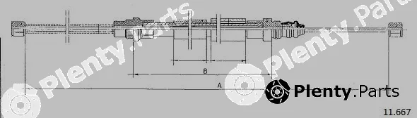 Cabor 11.667 — Cable Pull, parking brake