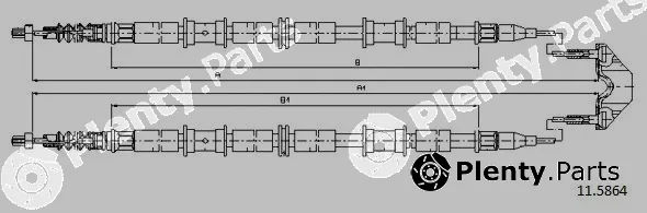 Cabor 11.5864 — Cable Pull, parking brake