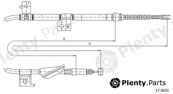 Cabor 17.4035 — Cable Pull, parking brake