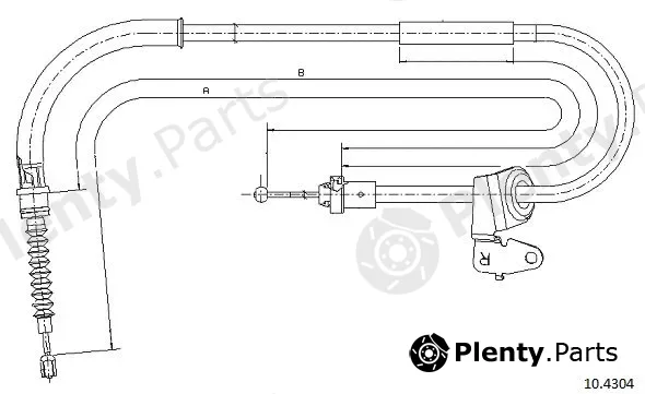 Cabor 10.4304 — Cable Pull, parking brake