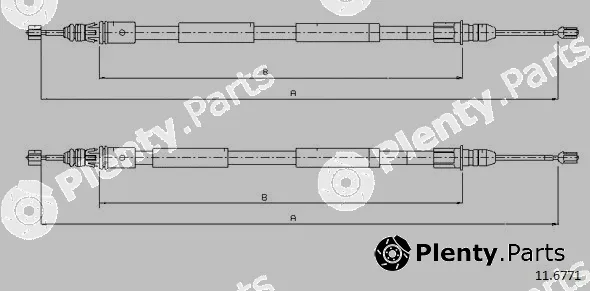 Cabor 11.6771 — Cable Pull, parking brake